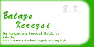 balazs kerezsi business card